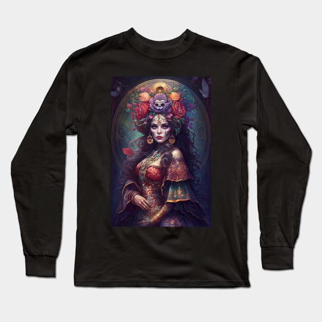 Dia de los Muertos I Long Sleeve T-Shirt by j-maya